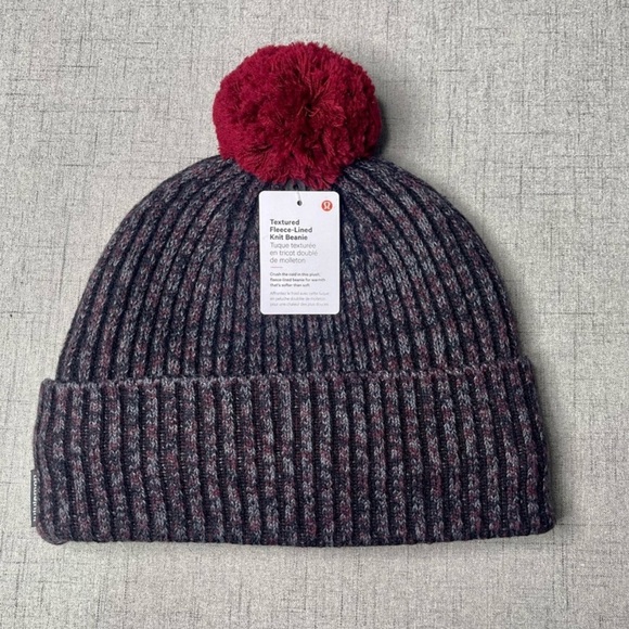 Lululemon Textured Fleece Lined Knit Beanie Winter Hat Nwt - Picture 1 of 6